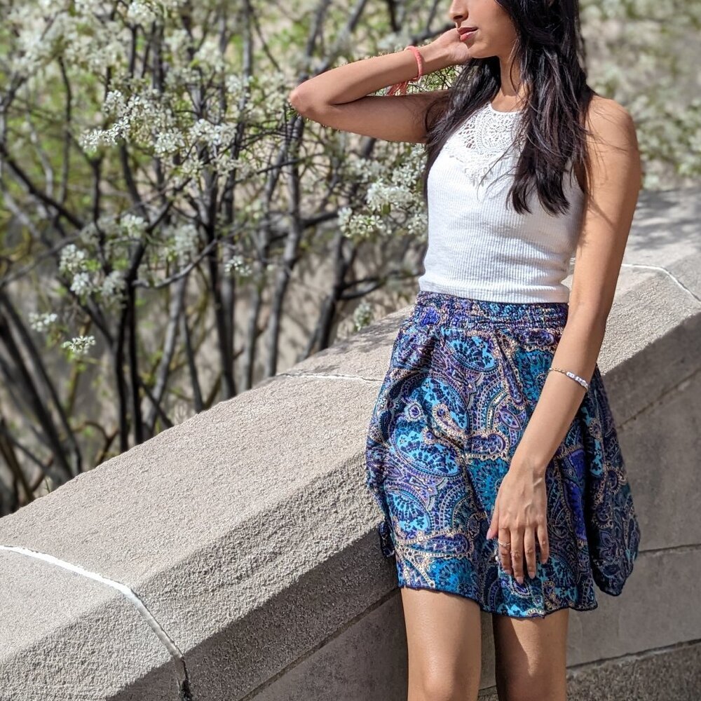 NWT Paisley Print Flared Skirt